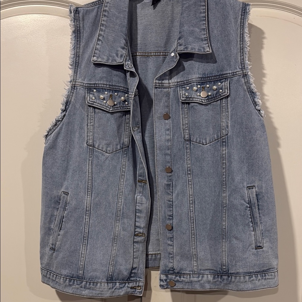 Studded Denim Vest